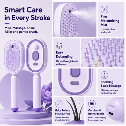 5-in-1 Mist Massage Hair Brush