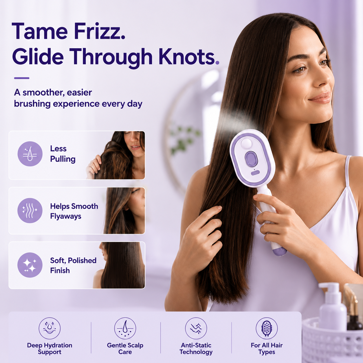 5-in-1 Mist Massage Hair Brush